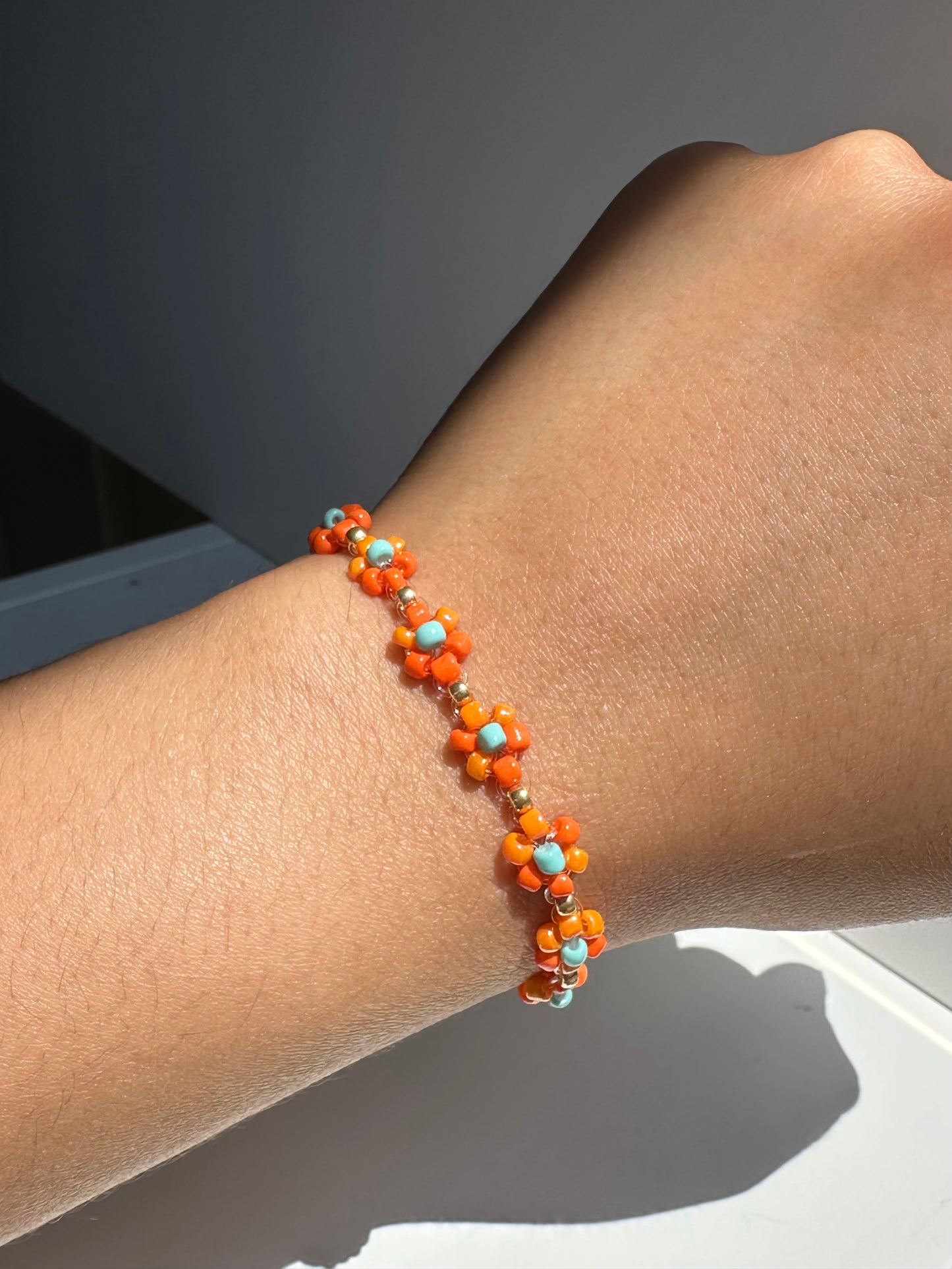 Orange Floral Bracelet