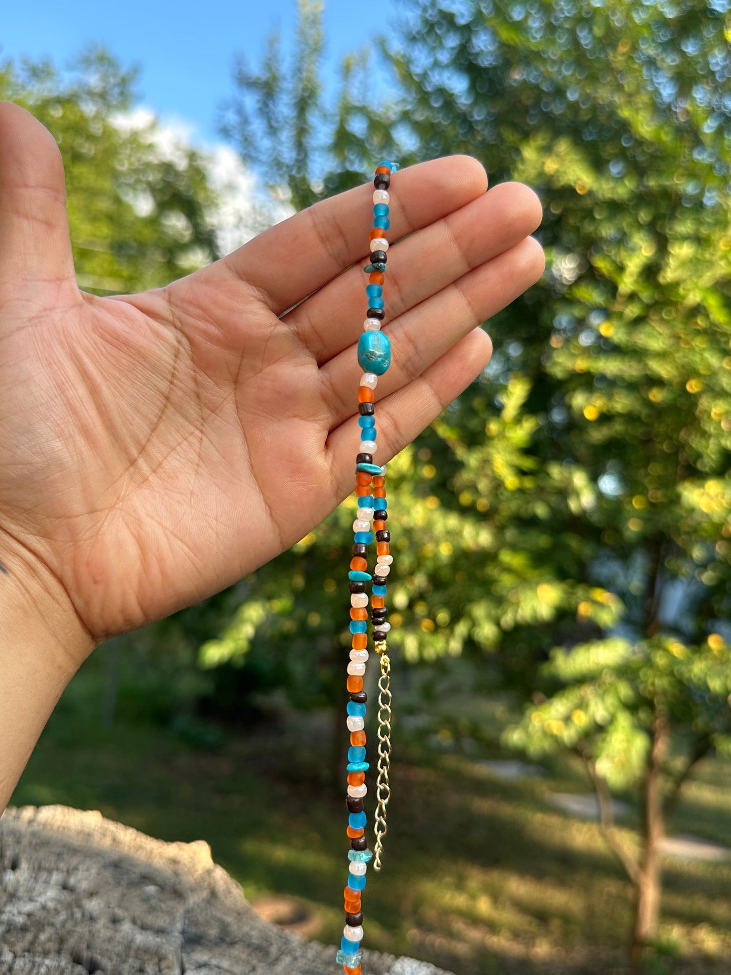 Beaded choker necklace