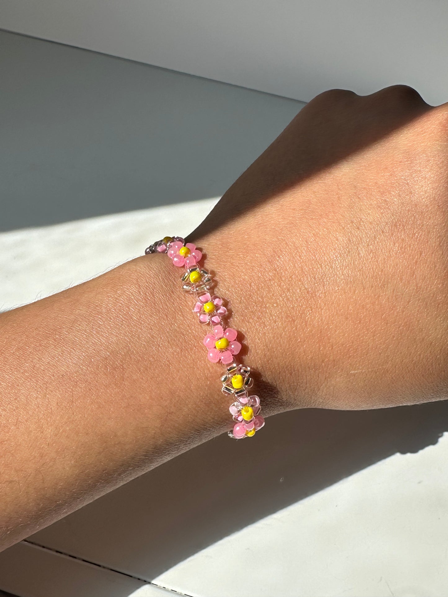 Pink/Yellow Floral Bracelet