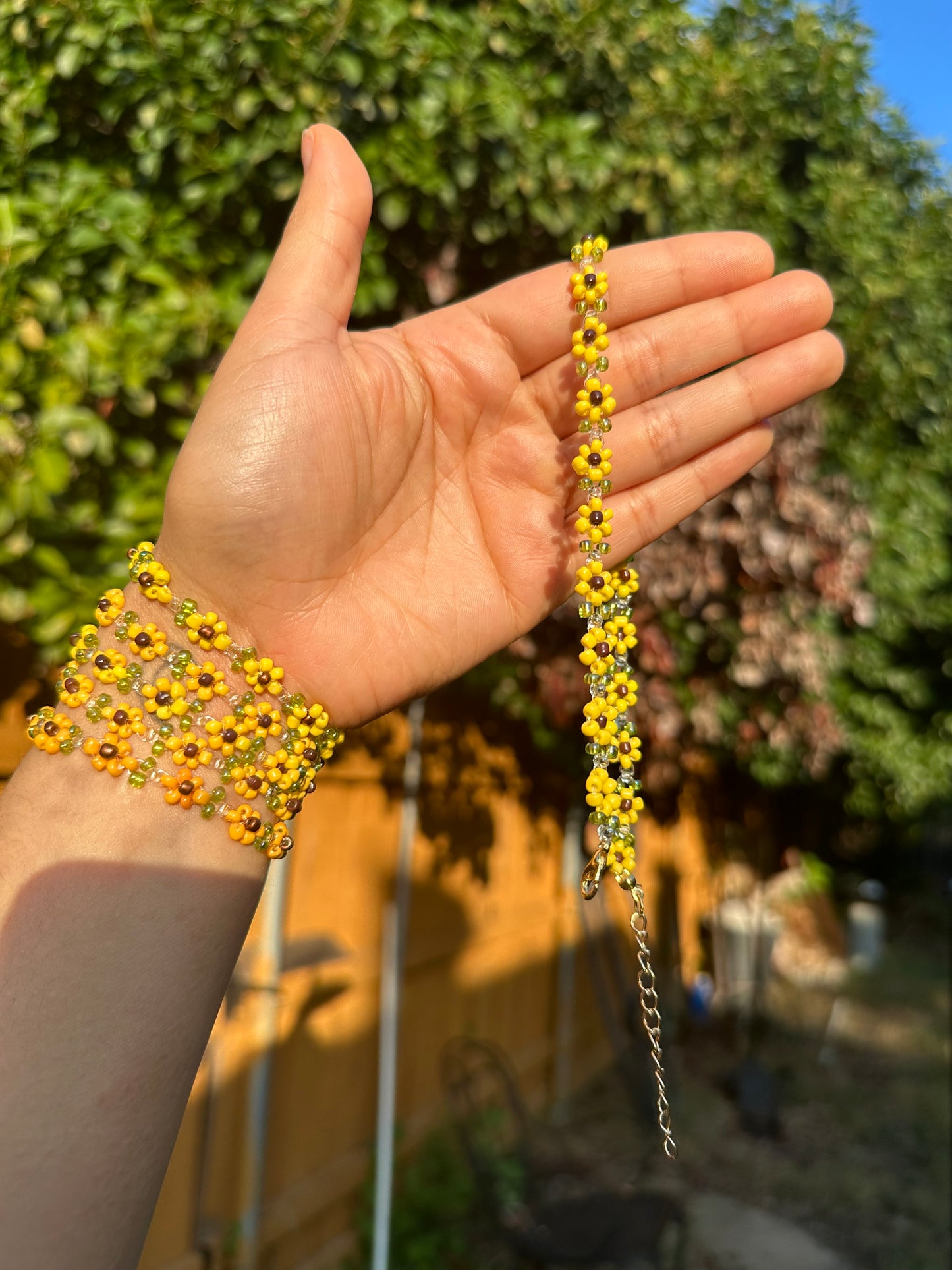 Sunflower inspired choker necklace