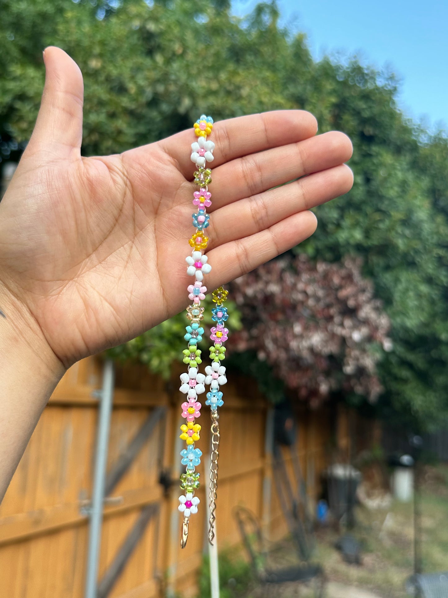 Floral beaded choker