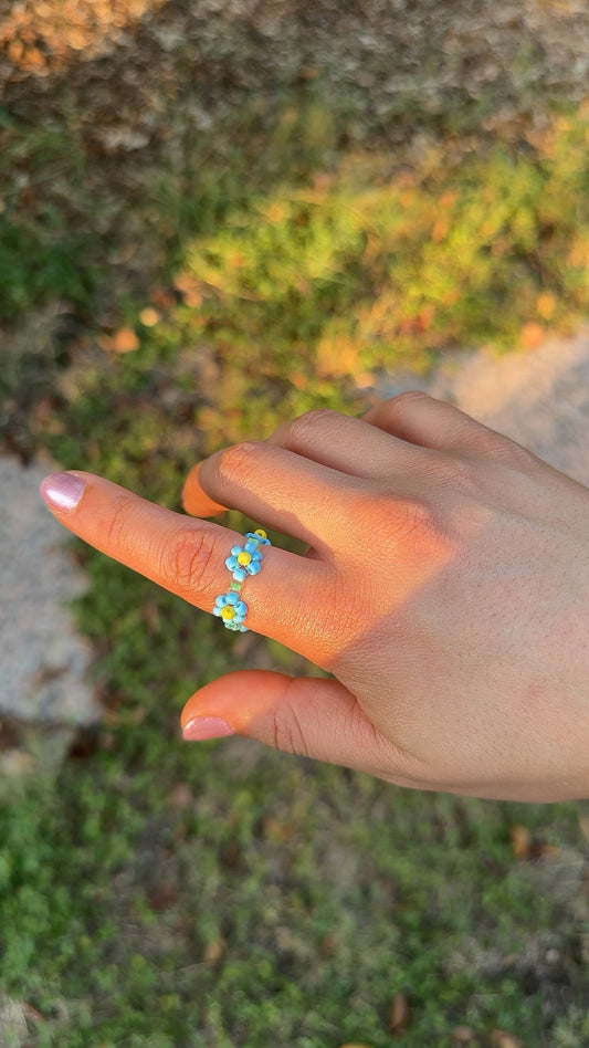 Blue Floral Ring