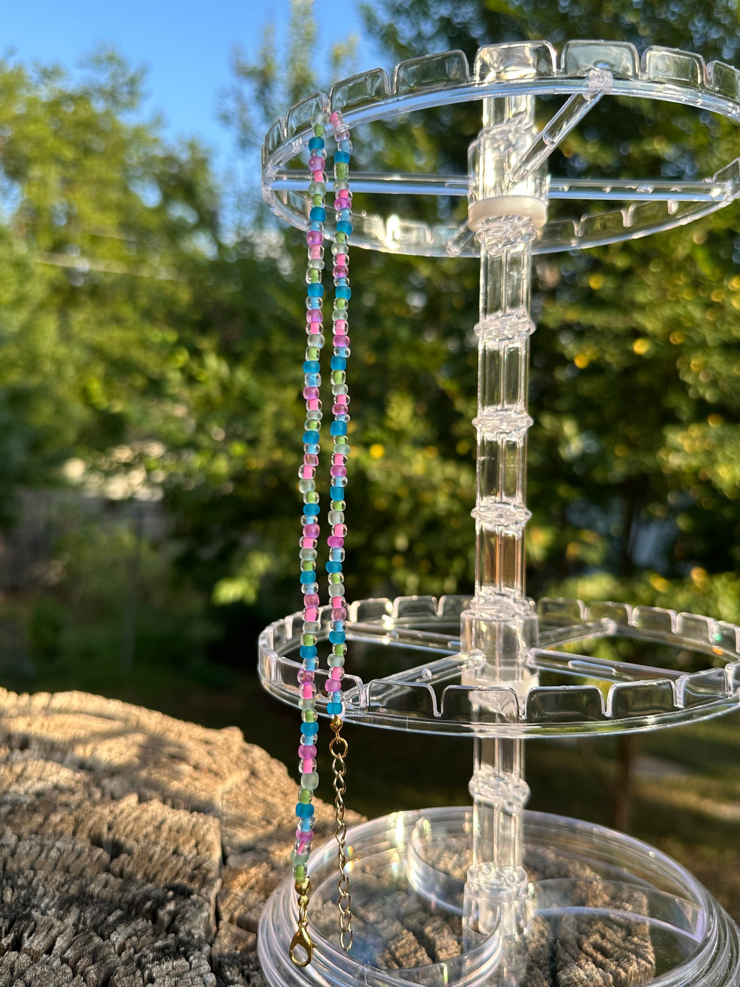 Unisex beaded choker necklace