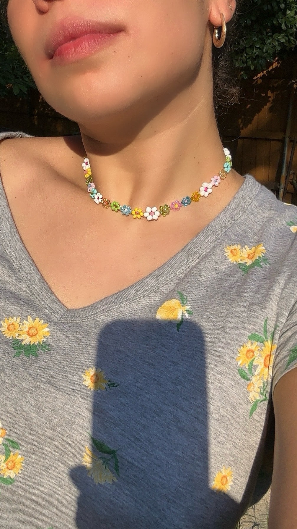 Floral beaded choker
