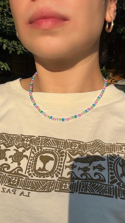 Unisex beaded choker necklace