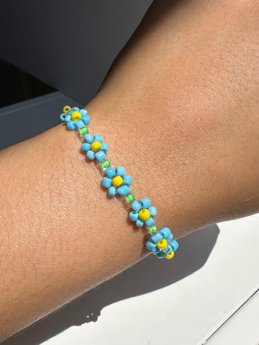 Light Blue Floral Braclet