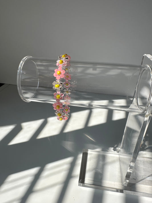Pink/Yellow Floral Bracelet