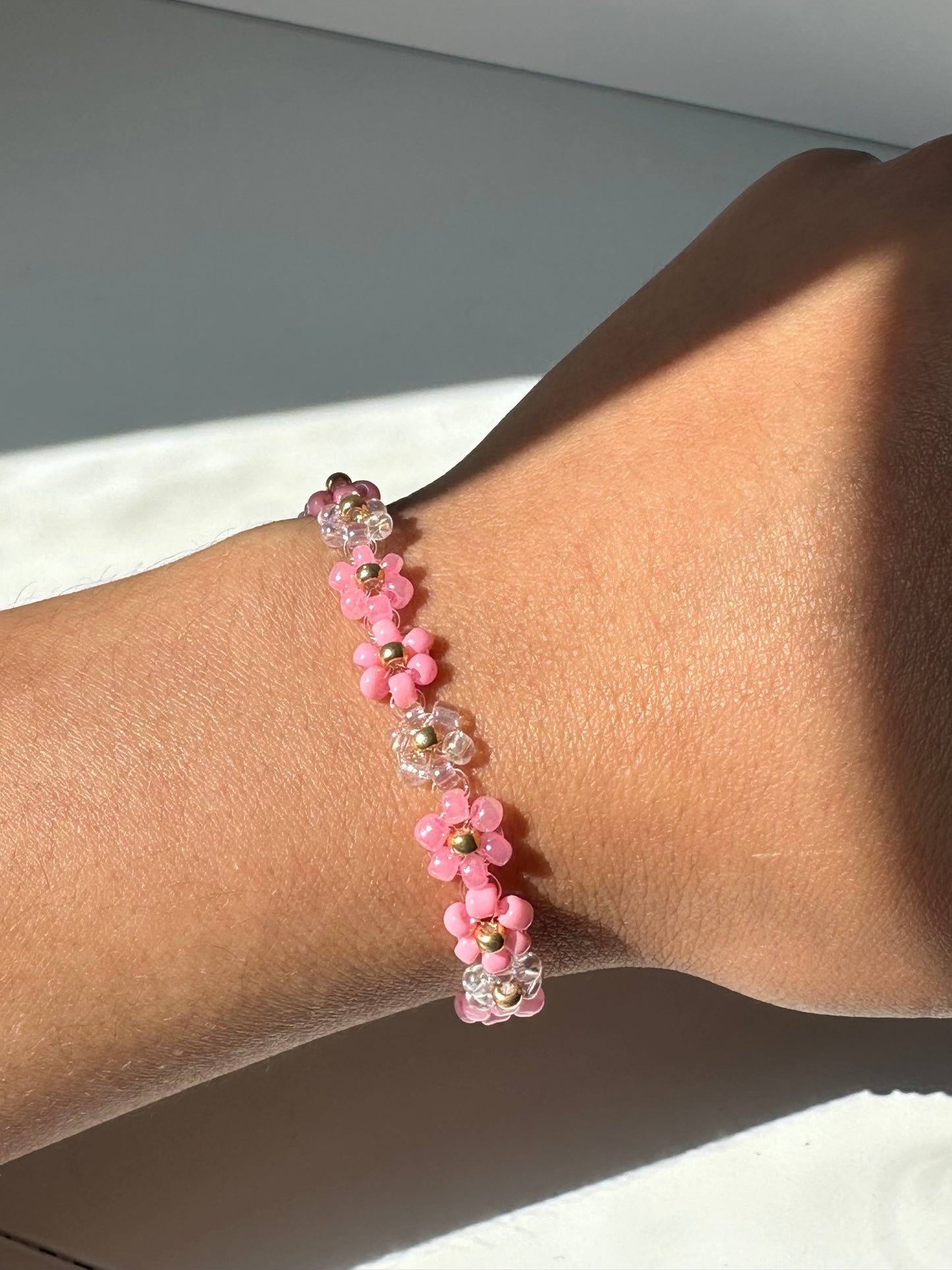 Pink Floral Bracelet