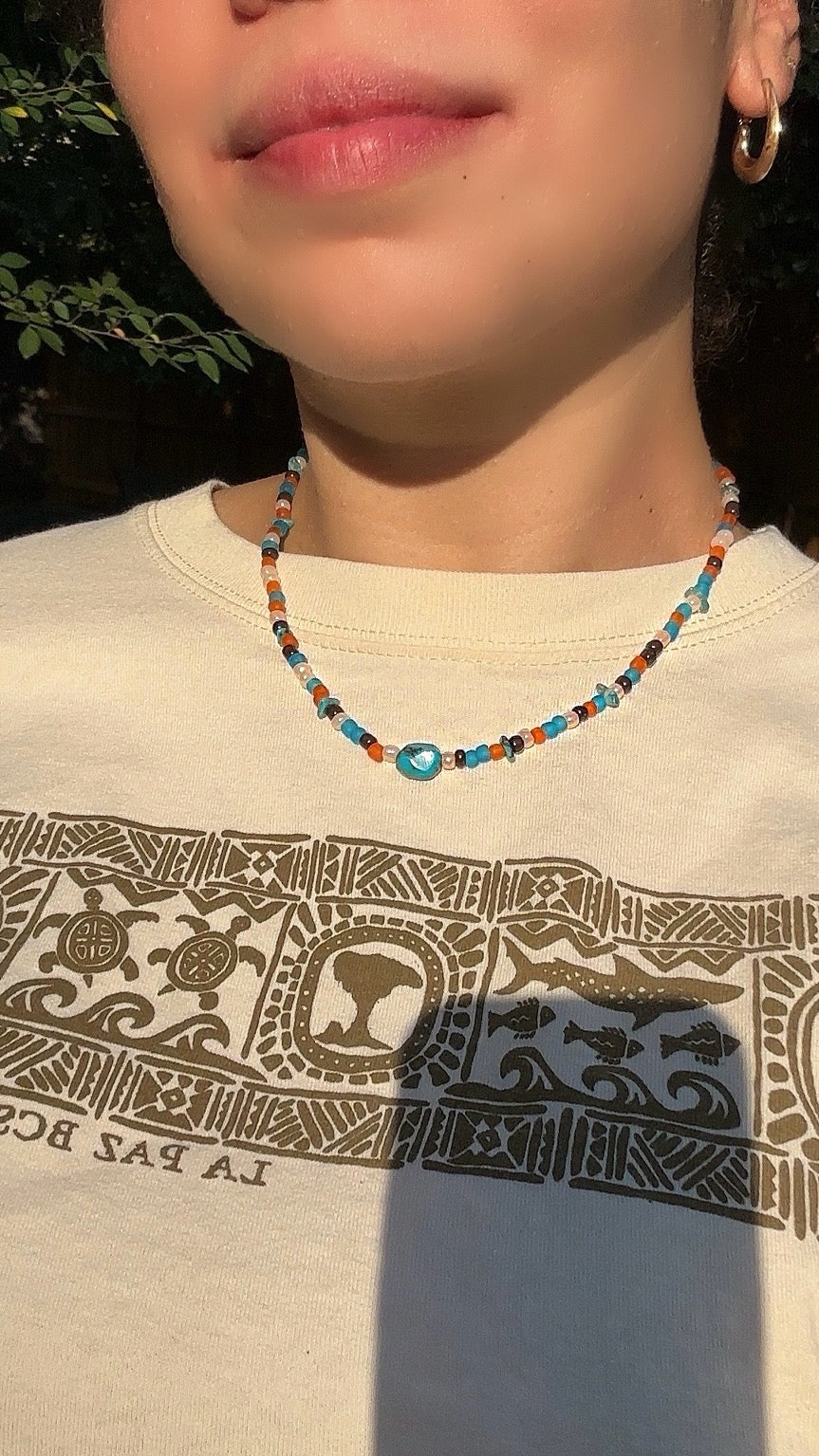 Beaded choker necklace
