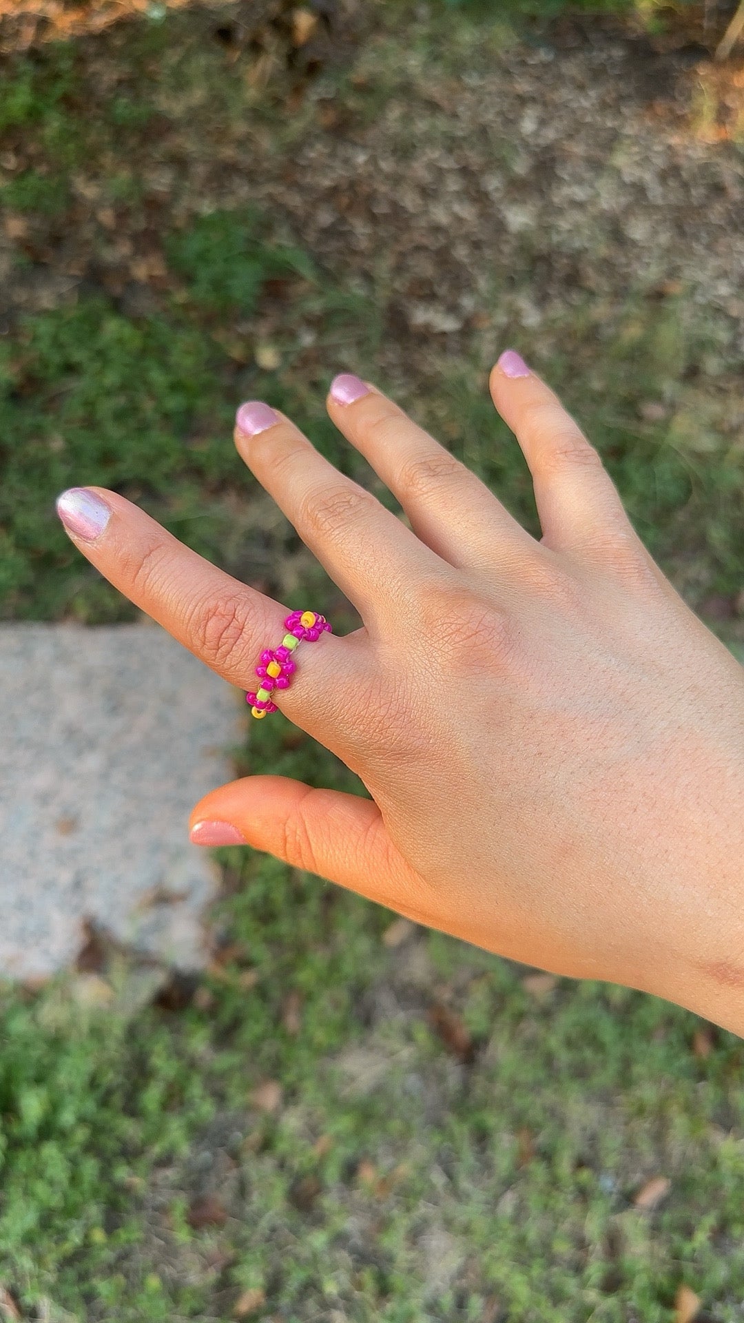 Pink Floral Ring