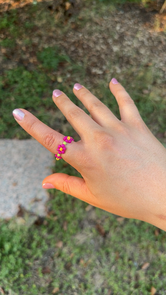 Pink Floral Ring